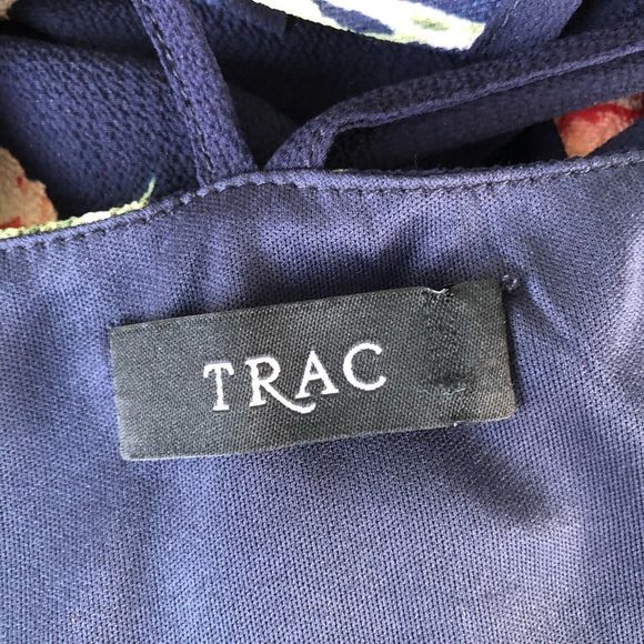 Trac Ruffle Trim Navy Floral Wrap Maxi Dress - Picture 7 of 10